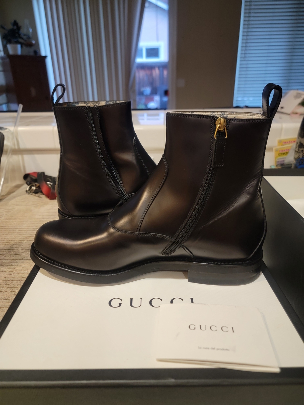 Gucci Black Calf  Leather Nero Zip Up Boots - Picture 2 of 9